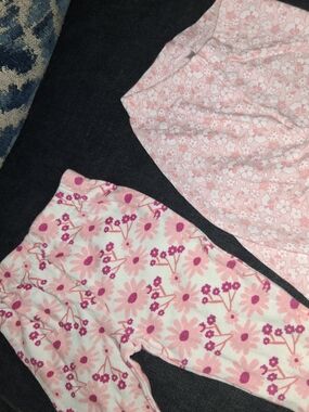 Babygirls Pink Floral Leggings 0-3 Months
